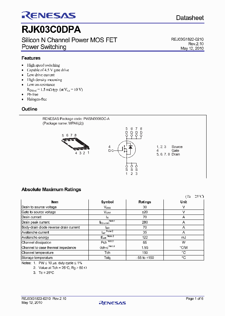 RJK03C0DPA10_5068731.PDF Datasheet