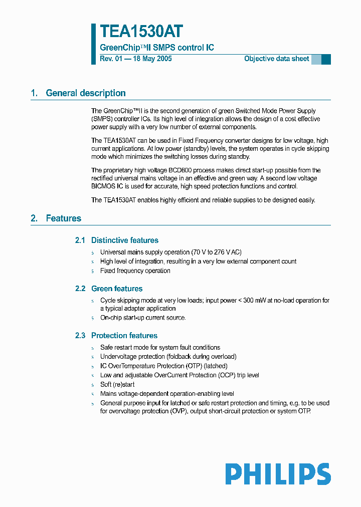 TEA1530AT_4234.PDF Datasheet Download --- IC-ON-LINE