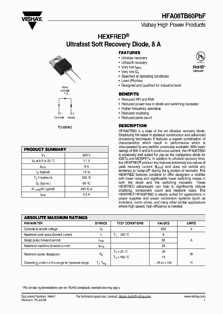 HFA08TB60PBF_6299.PDF Datasheet