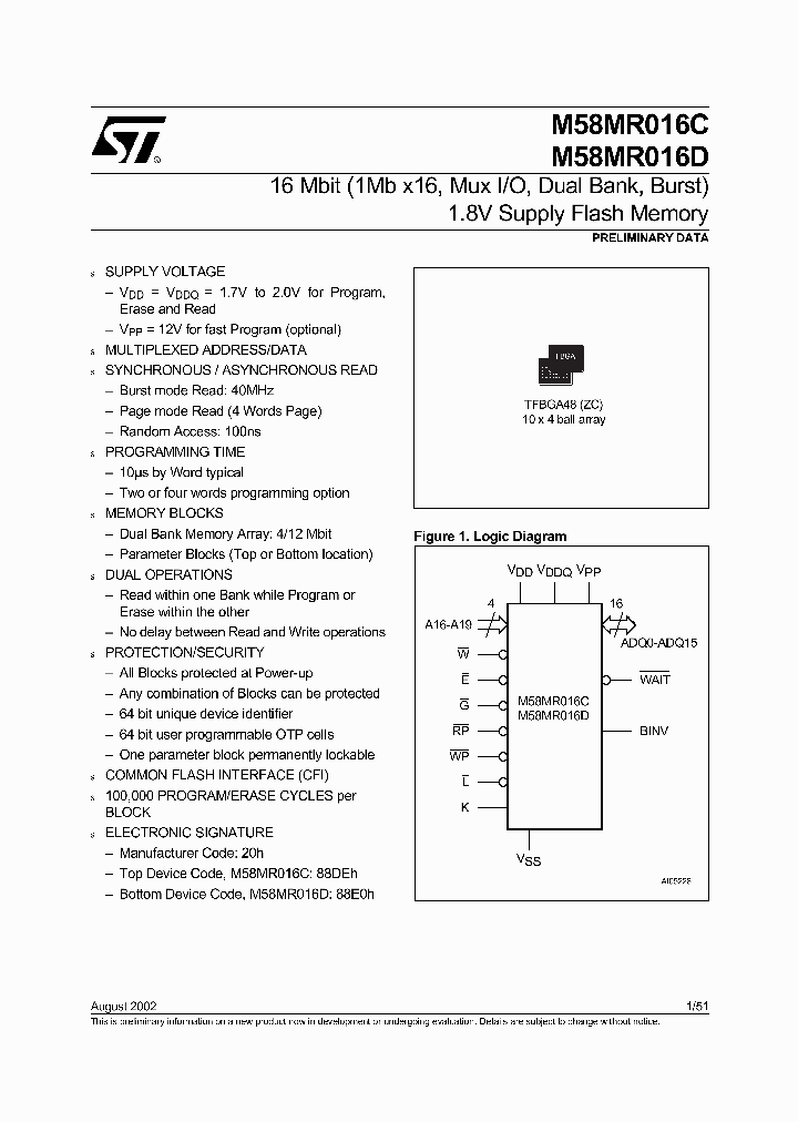 M58MR016-ZCT_32638.PDF Datasheet