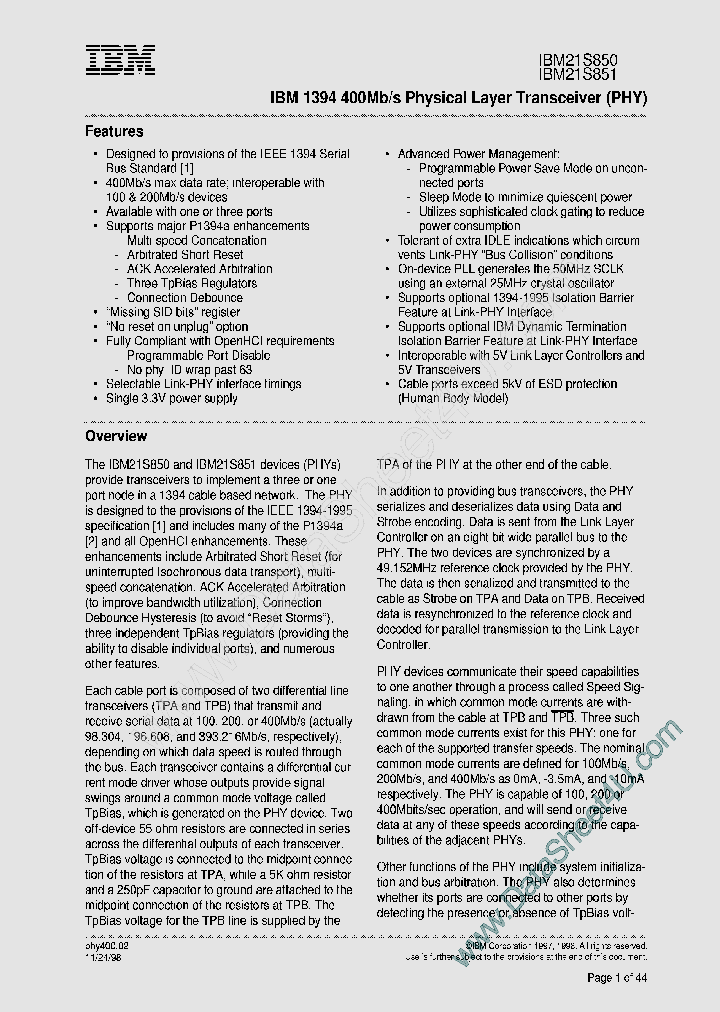 IBM21S850_38924.PDF Datasheet