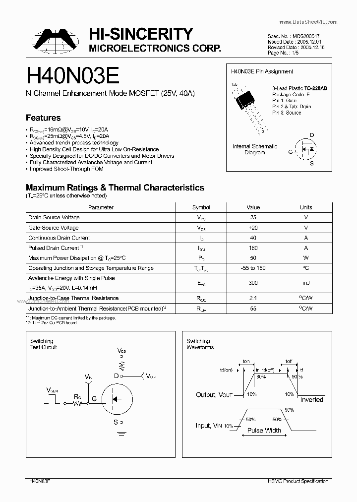 H40N03E_39223.PDF Datasheet