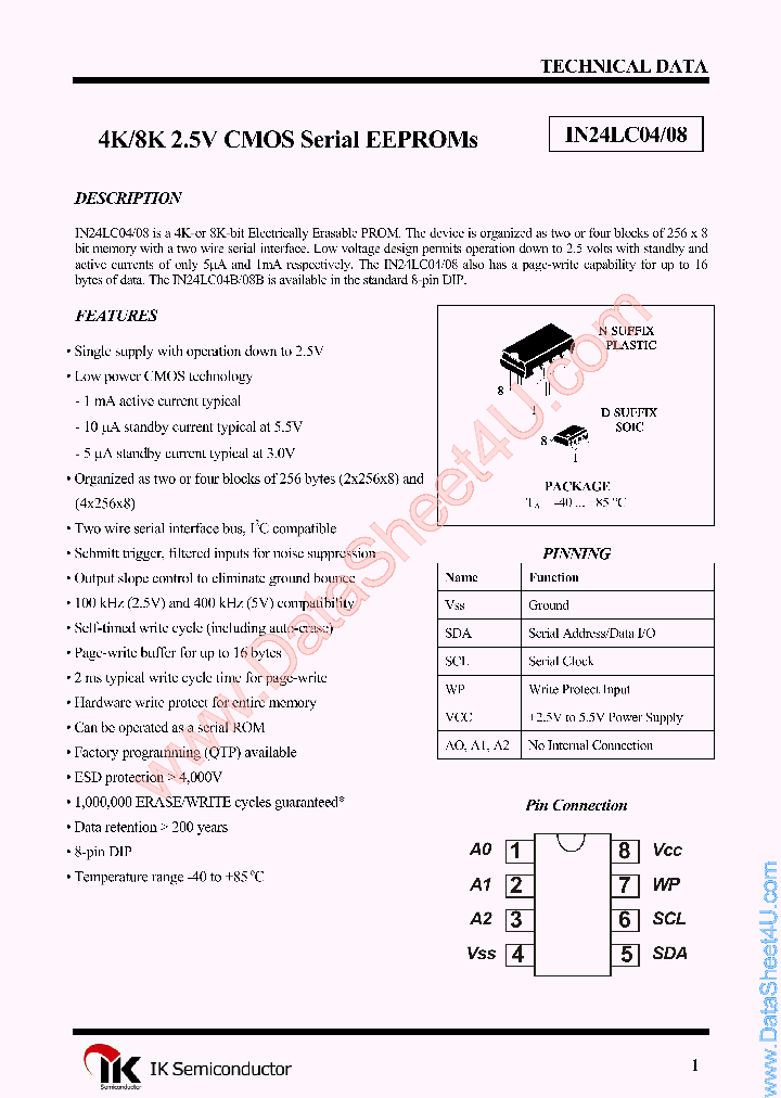 IN24LC04_39639.PDF Datasheet