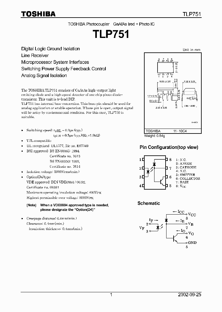 TLP751_62129.PDF Datasheet