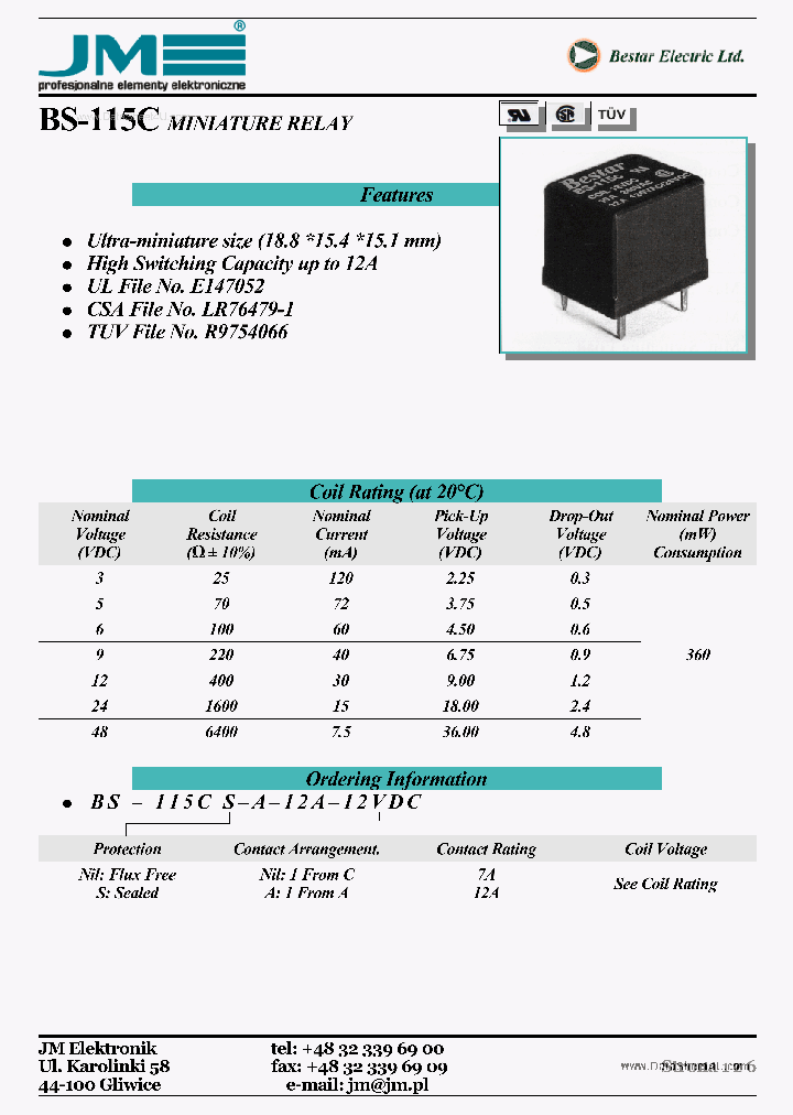 BS-115C_41389.PDF Datasheet Download --- IC-ON-LINE