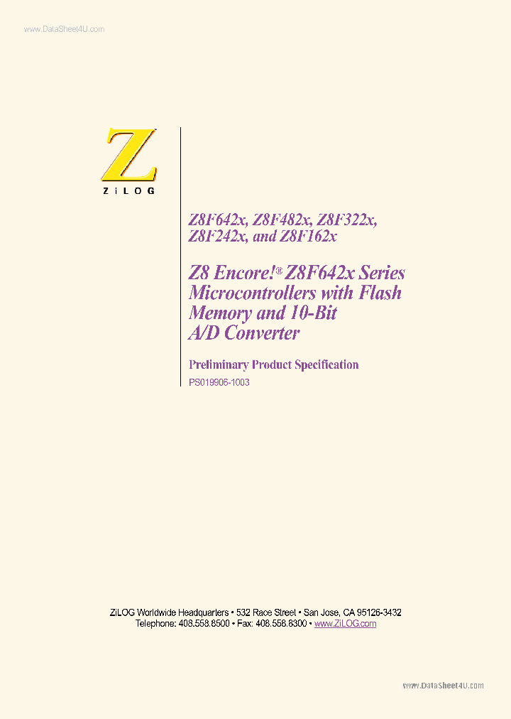 Z8F162X_42348.PDF Datasheet