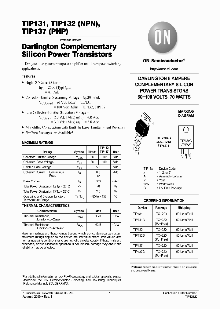 TIP131_68249.PDF Datasheet