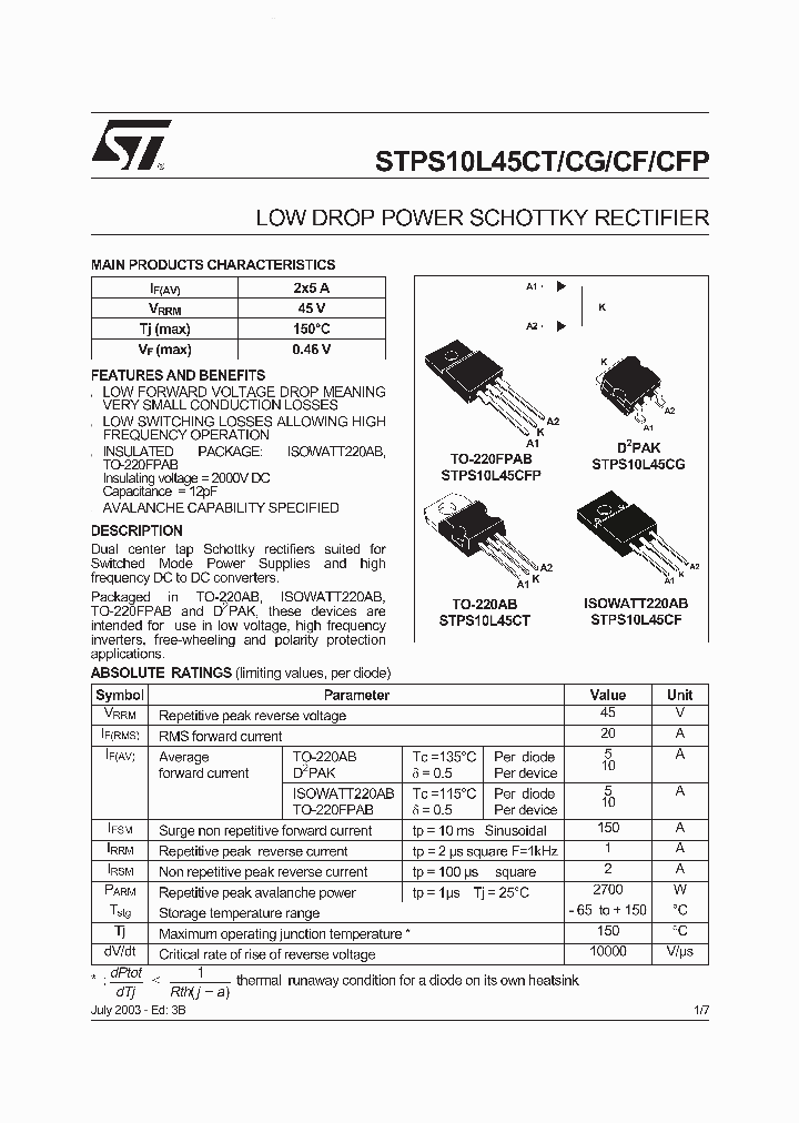 STPS10L45_42787.PDF Datasheet