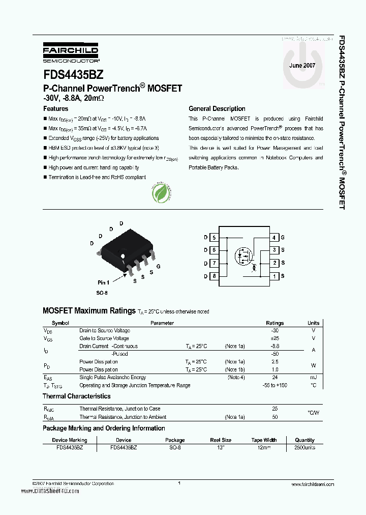 FDS4435BZ_70151.PDF Datasheet