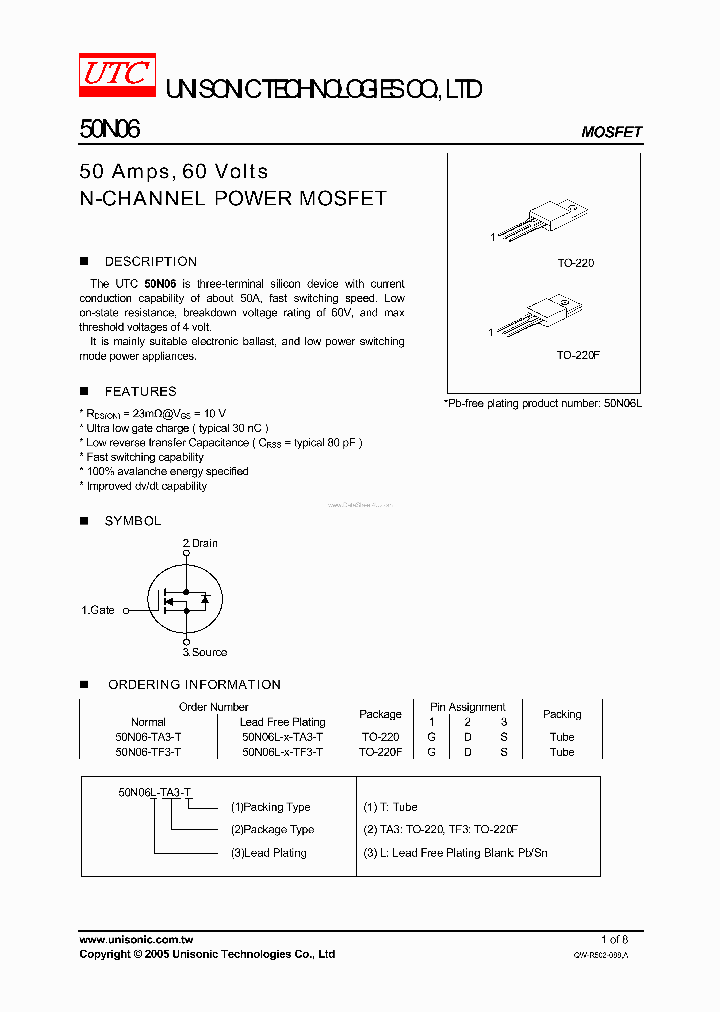 50N06_71172.PDF Datasheet Download --- IC-ON-LINE