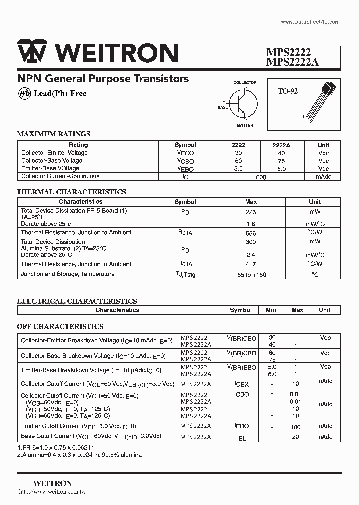 MPS2222_73365.PDF Datasheet