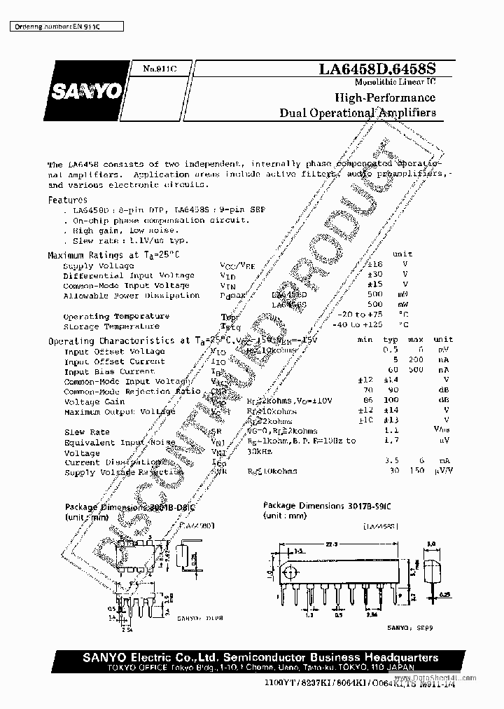 6458DS_44592.PDF Datasheet Download --- IC-ON-LINE
