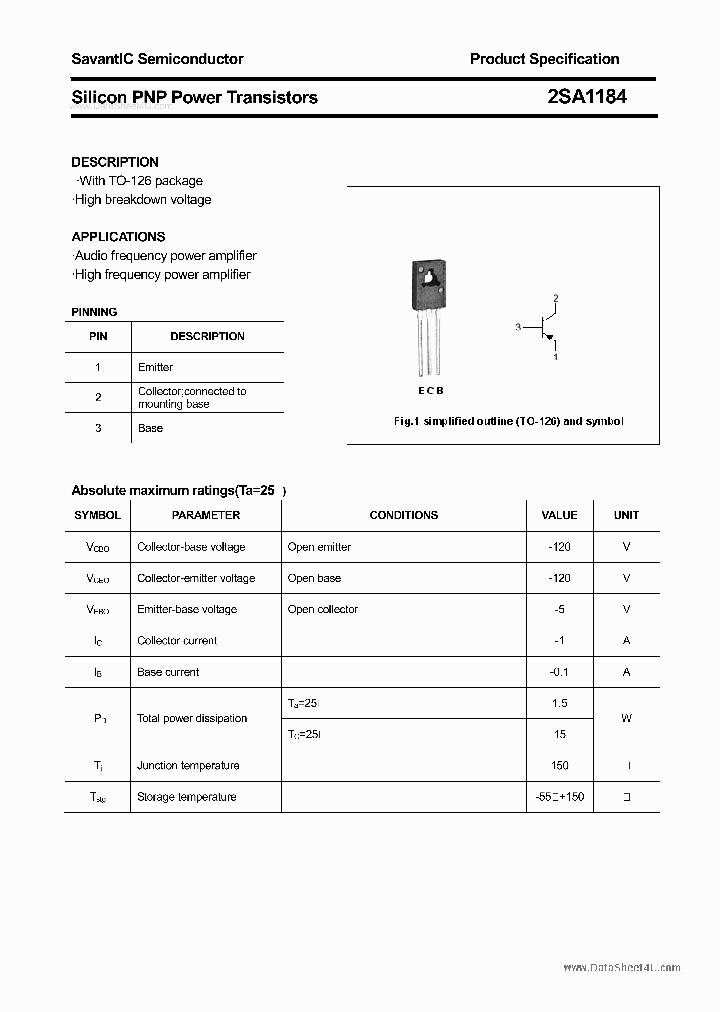 2SA1184_83165.PDF Datasheet