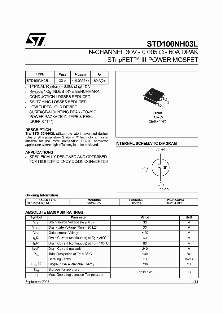 STD100NH03L_44834.PDF Datasheet