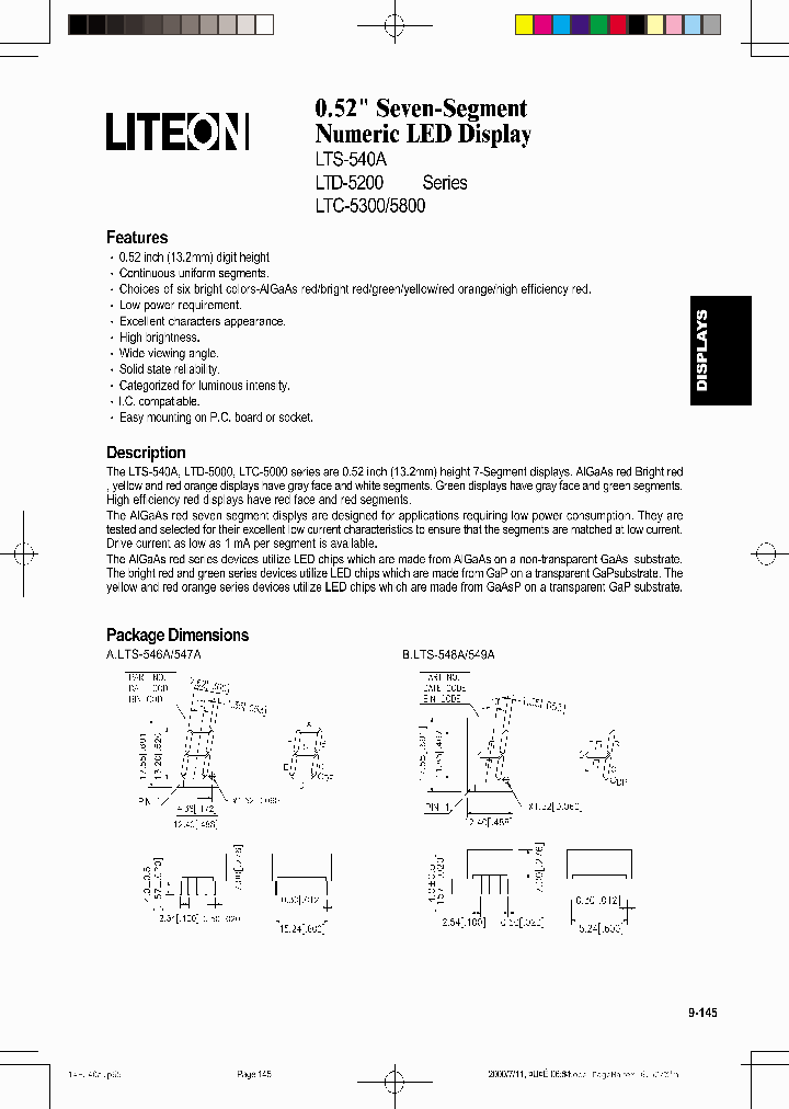 LTD5250_115917.PDF Datasheet Download --- IC-ON-LINE
