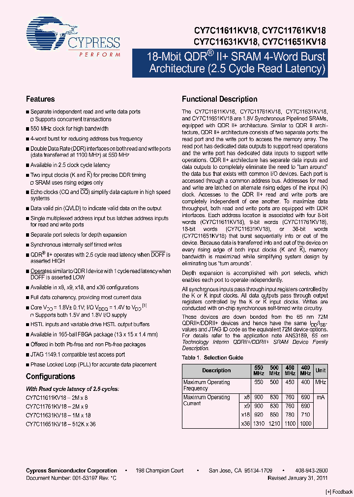 CY7C11651KV18_125637.PDF Datasheet