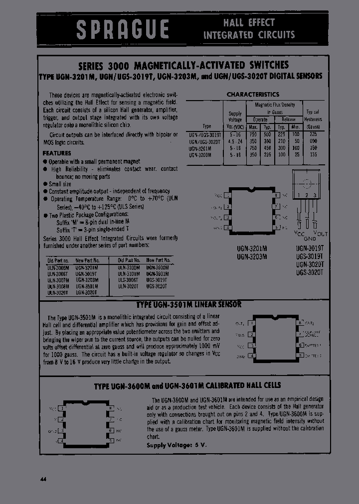 UGN3501M_132163.PDF Datasheet Download --- IC-ON-LINE