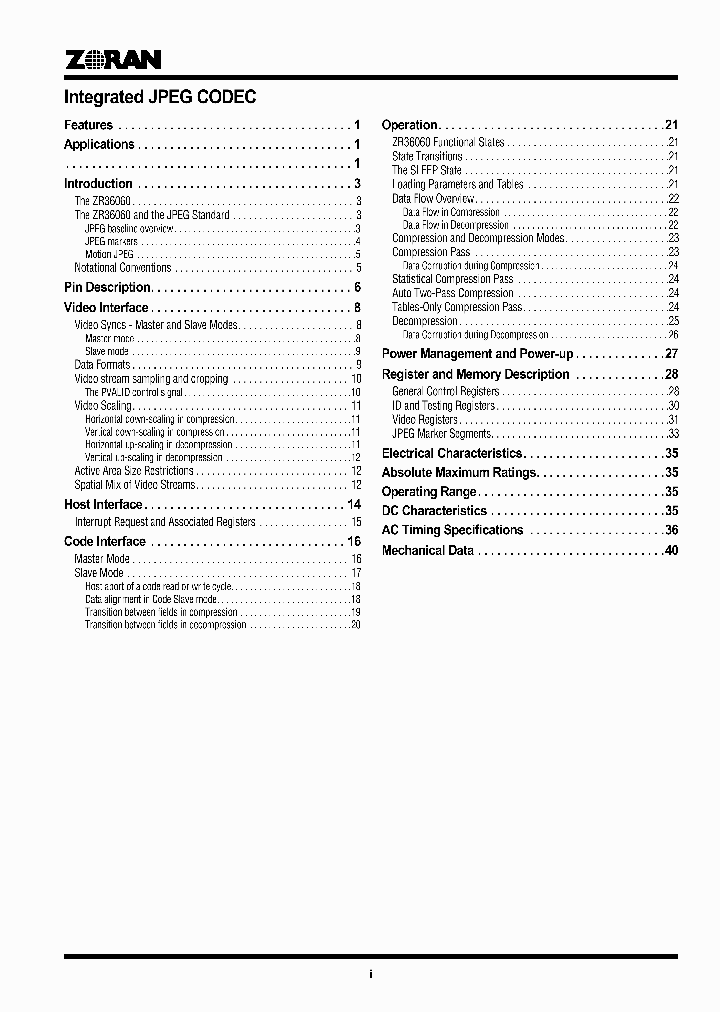 ZR36060_130795.PDF Datasheet Download --- IC-ON-LINE