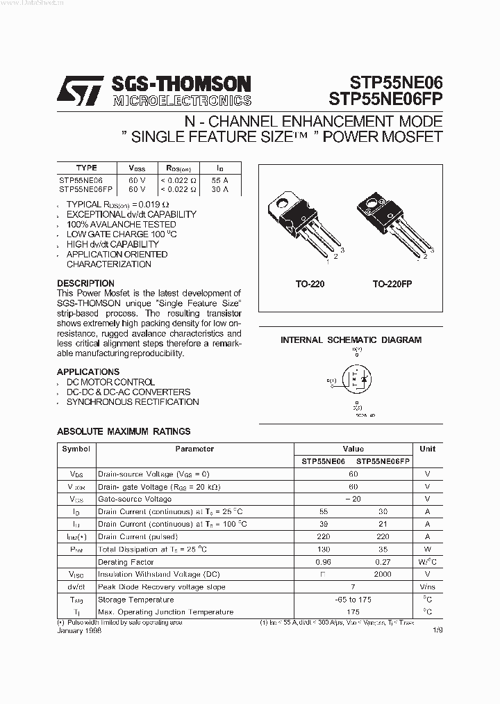P55NE06_133270.PDF Datasheet Download --- IC-ON-LINE