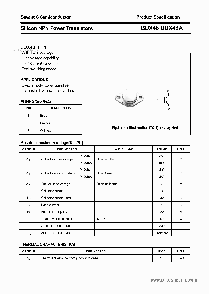 BUX48_134863.PDF Datasheet