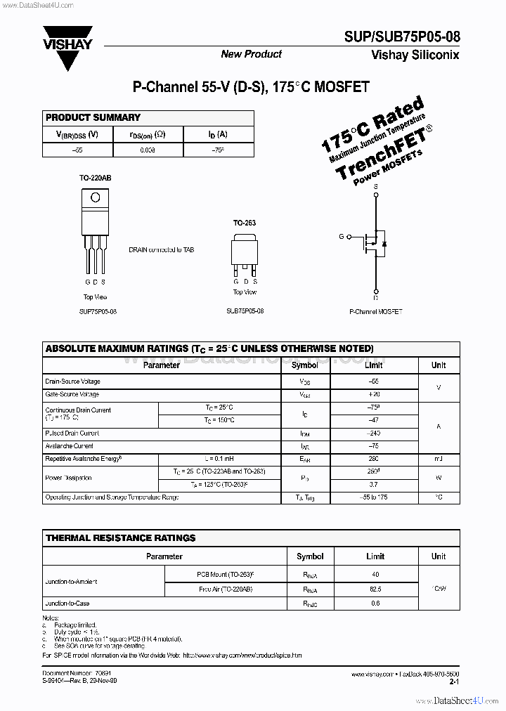 SUB75P05-08_136037.PDF Datasheet