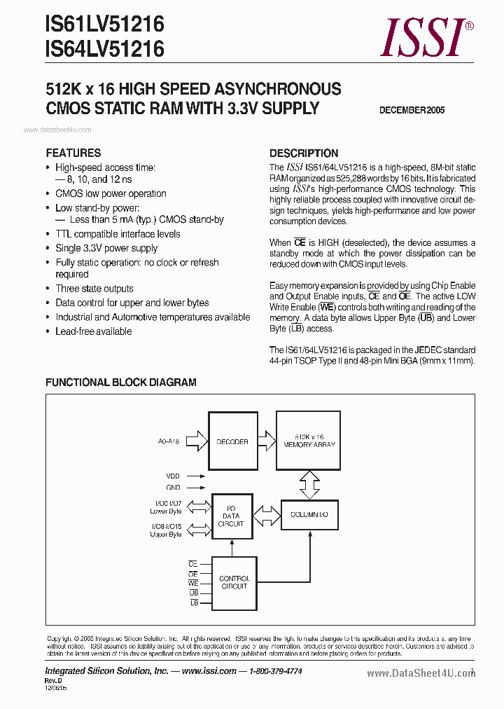 IS61LV51216_137127.PDF Datasheet