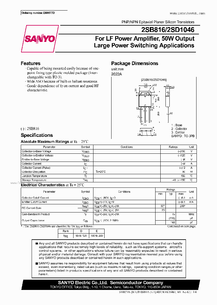 2SD1046_137215.PDF Datasheet