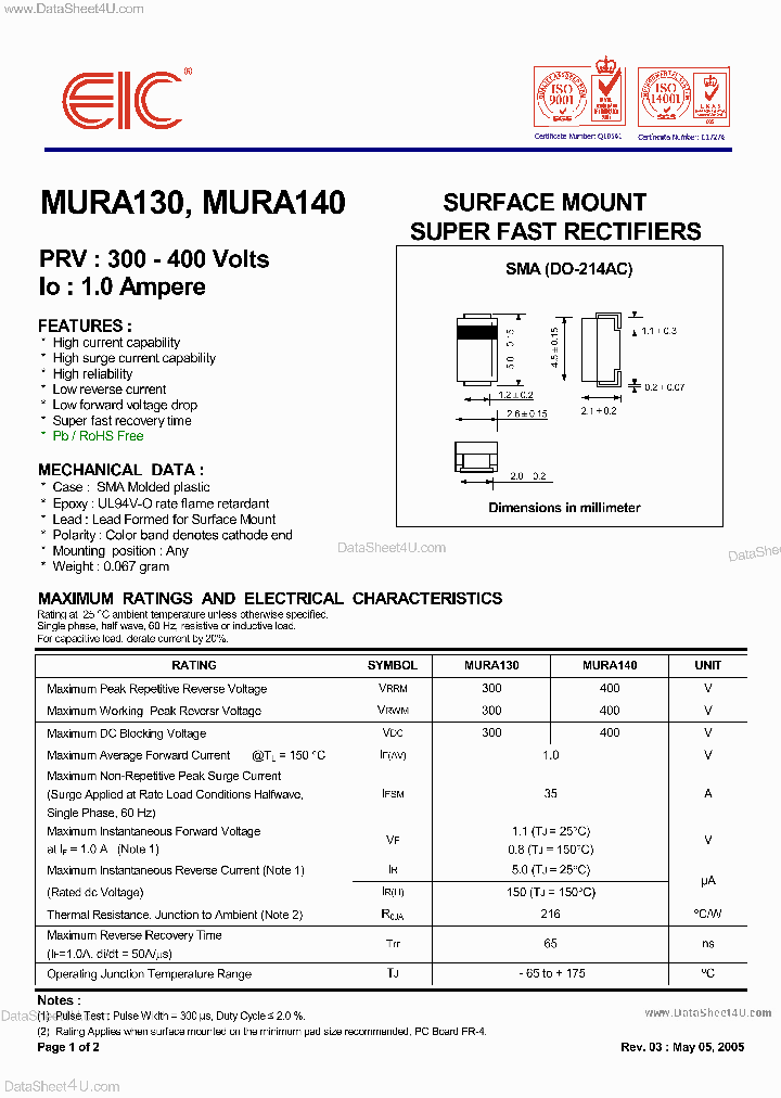 MURA130_137601.PDF Datasheet
