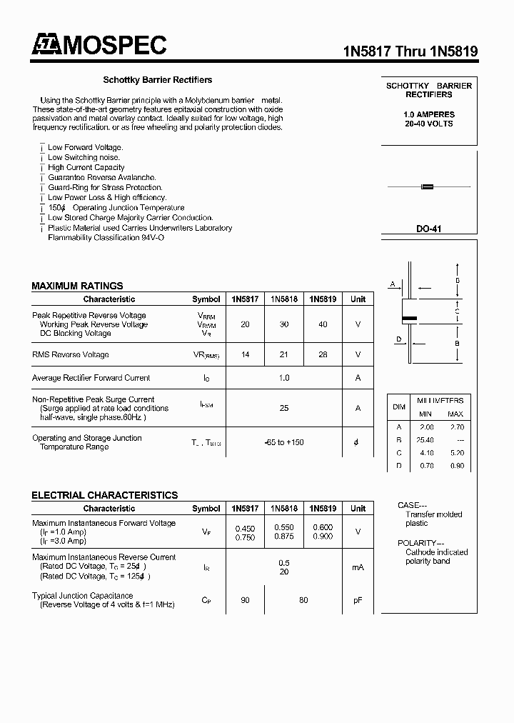 1N5819_145371.PDF Datasheet Download --- IC-ON-LINE