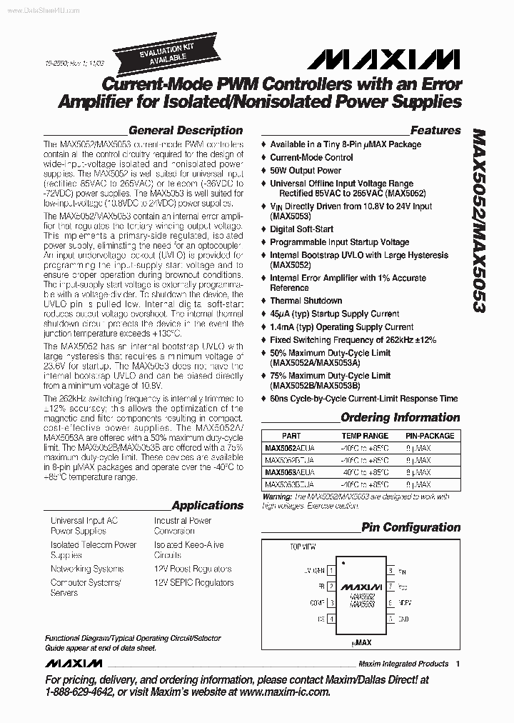 MAX5052_138280.PDF Datasheet