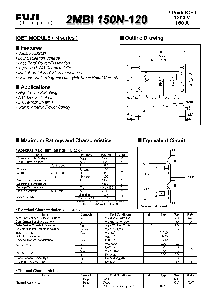 2MBI150N-120_138826.PDF Datasheet Download --- IC-ON-LINE