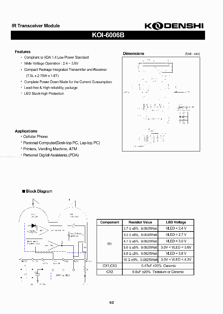 KOI-6006A_140422.PDF Datasheet