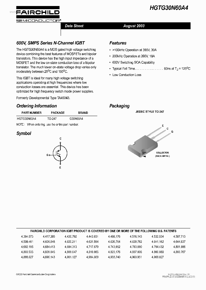 G30N60_141741.PDF Datasheet Download --- IC-ON-LINE