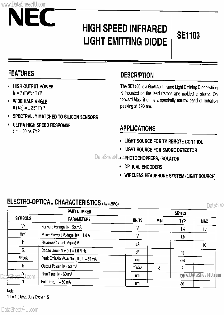 SE1103_145043.PDF Datasheet Download --- IC-ON-LINE