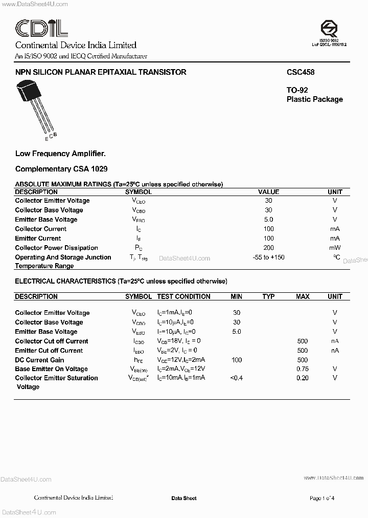 CSC458_145635.PDF Datasheet