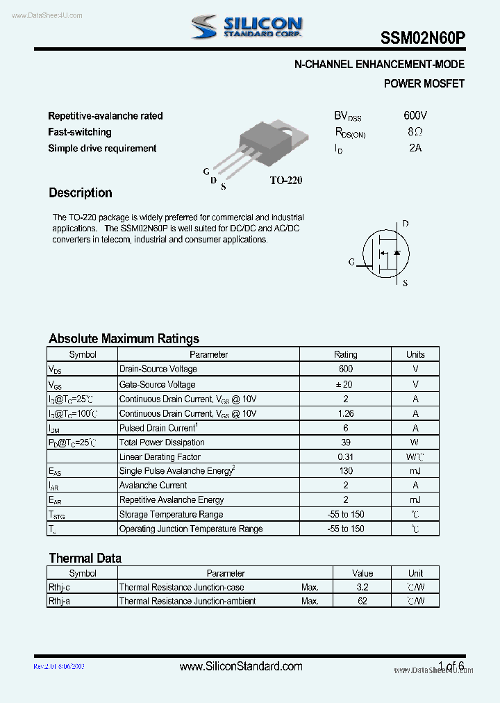 02N60P_146755.PDF Datasheet Download --- IC-ON-LINE