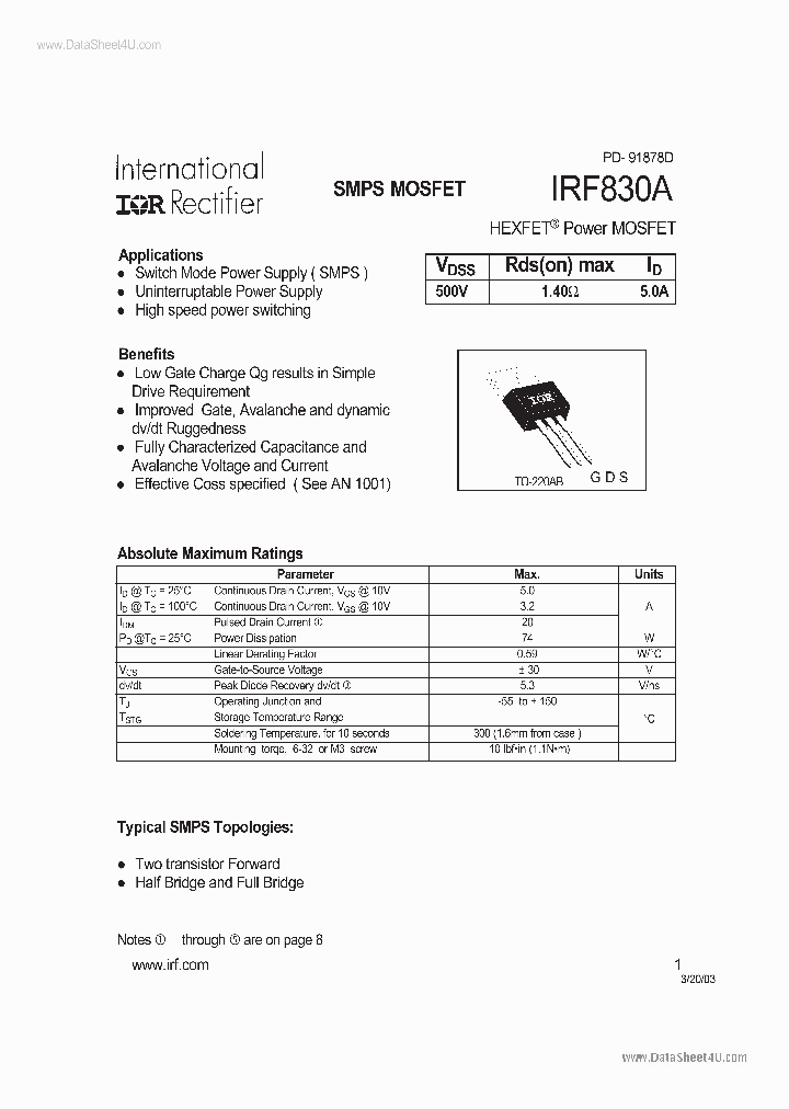 IFR830A_151374.PDF Datasheet