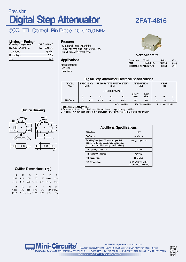 ZFAT-4816_191064.PDF Datasheet Download --- IC-ON-LINE
