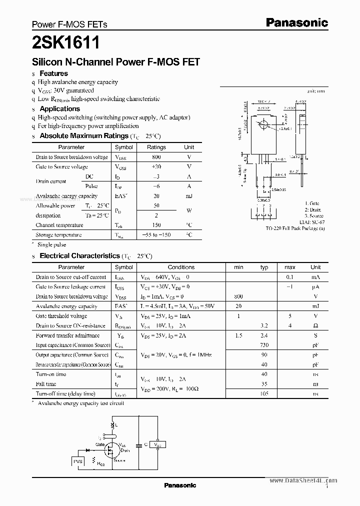 K1611_157899.PDF Datasheet Download --- IC-ON-LINE