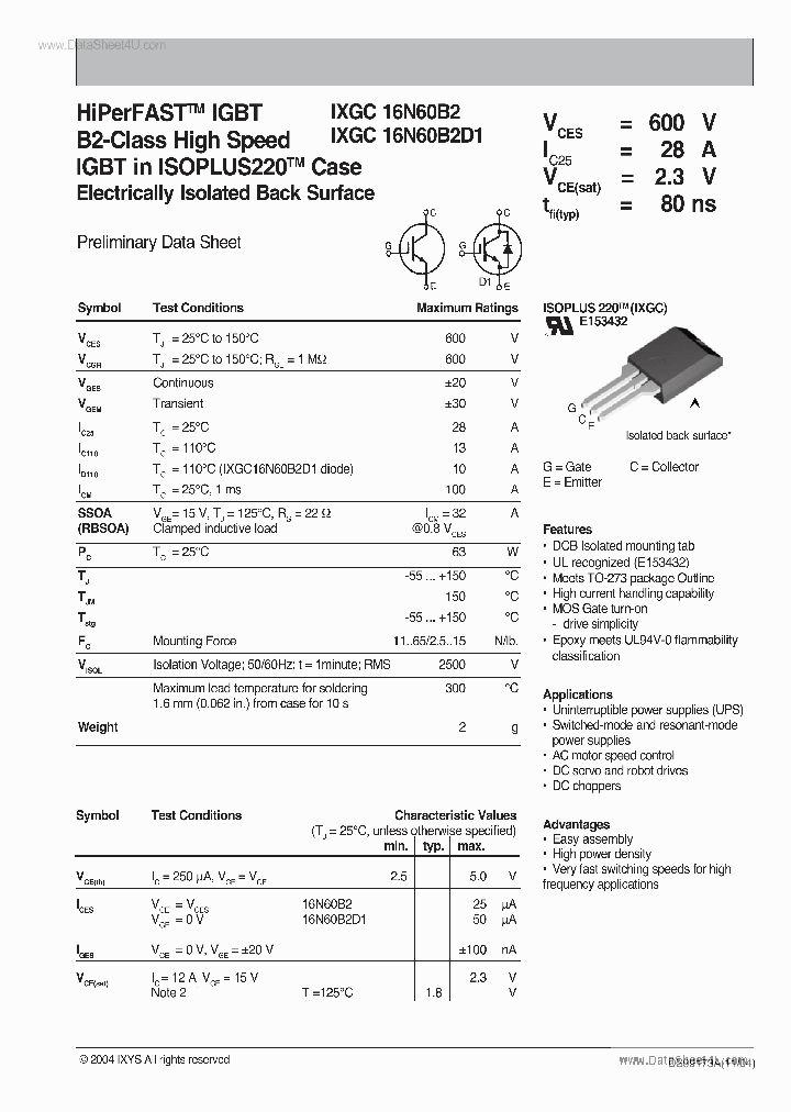 IXGC16N60B2_159375.PDF Datasheet