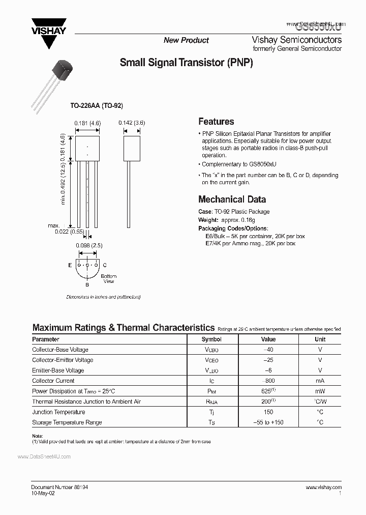 GS8550XU_159200.PDF Datasheet