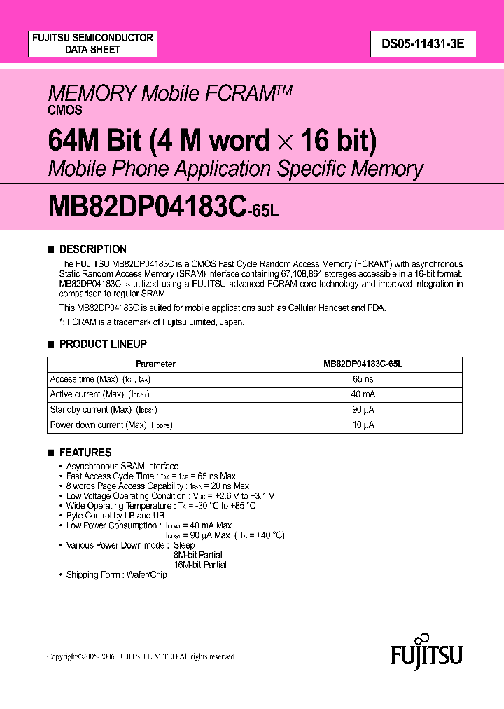 MB82DP04183C-65LWFKT_192146.PDF Datasheet