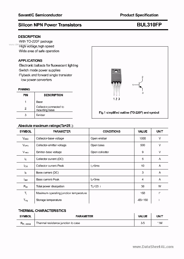 BUL310FP_162005.PDF Datasheet