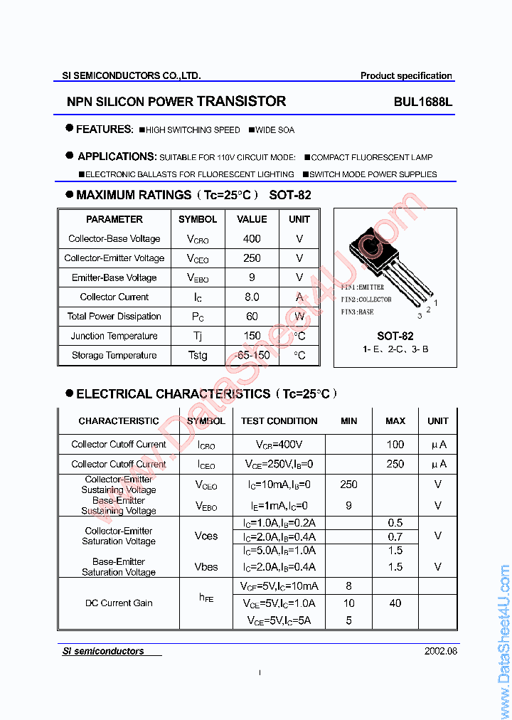 BUL1688L_161999.PDF Datasheet