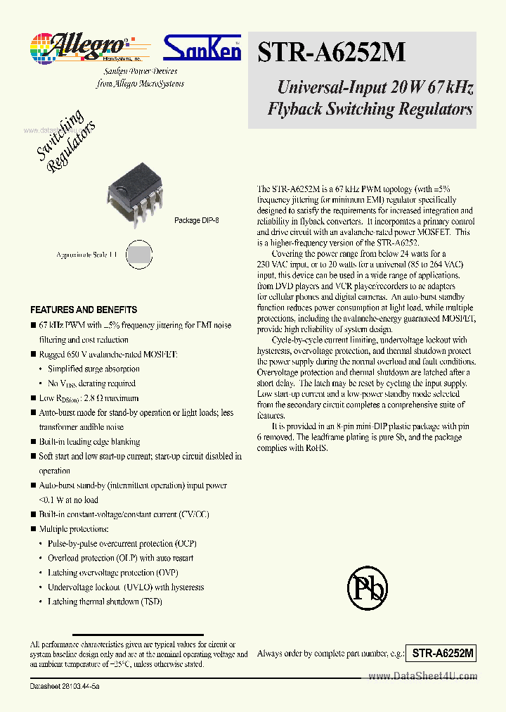 STR-A6252M_163331.PDF Datasheet Download --- IC-ON-LINE
