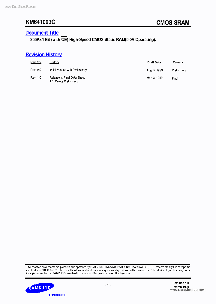 KM641003C_164177.PDF Datasheet