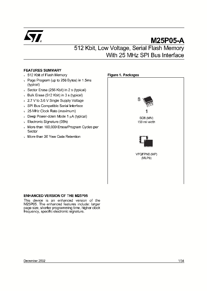 M25P10-AVMN6T_165909.PDF Datasheet