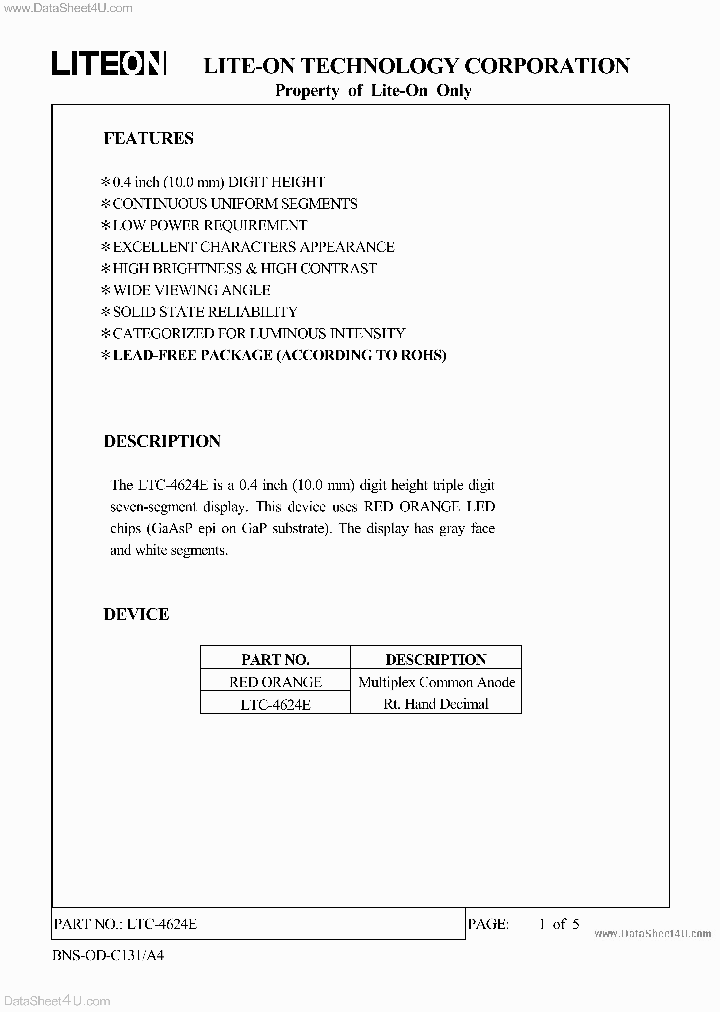 LTC-4624E_169294.PDF Datasheet