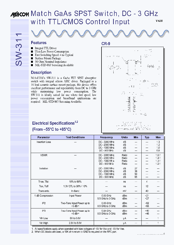 SW-311_171336.PDF Datasheet Download --- IC-ON-LINE