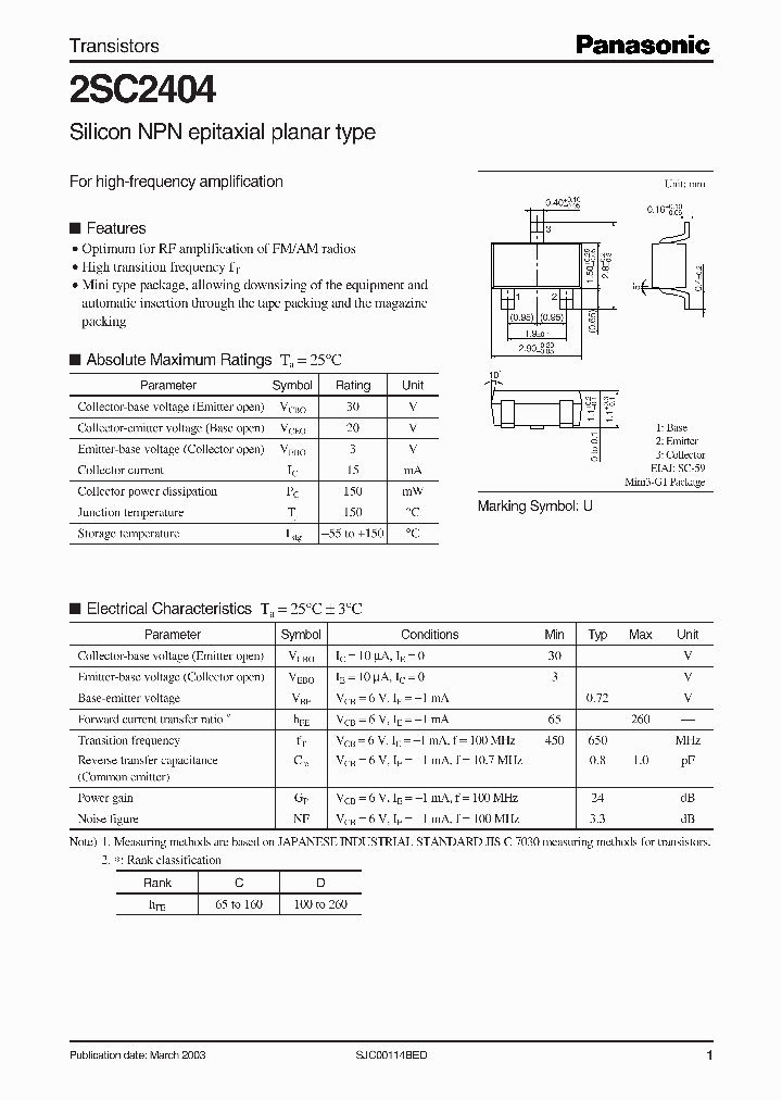 2SC2404_197362.PDF Datasheet Download --- IC-ON-LINE